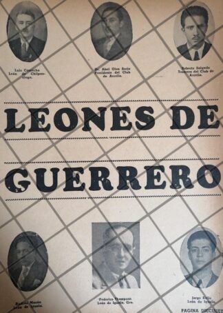 AFICHE RETRO MIEMBROS DEL CLUB DE LEONES DE GUERRERO 1945