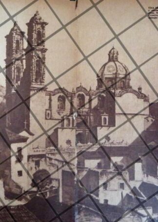 GRABADO ANTIGUO. CATEDRAL DE MEXICO 1934