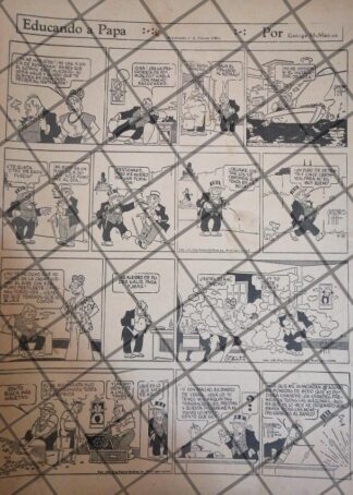 TIRA COMICA ANTIGUA. EDUCANDO A PAPA 1949