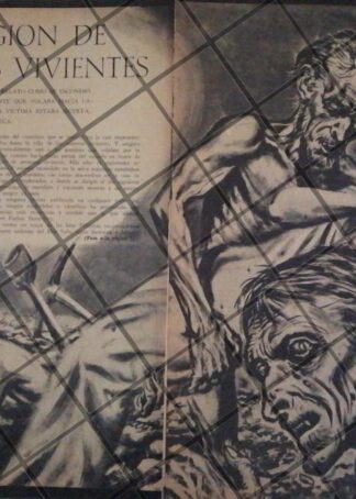 GRABADO ANTIGUO. MUERTOS VIVIENTES (ZOMBIES) 1958