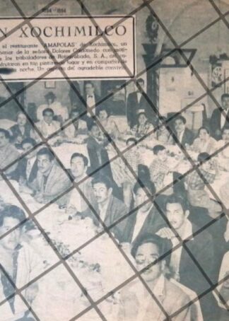 AFICHE ANTIGUO RESTAURANT LAS AMAPOLAS, XOCHIMILCO 1941