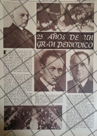 AFICHE ANTIGUO 25 ANIVERSARIO DE EL UNIVERSAL 1941