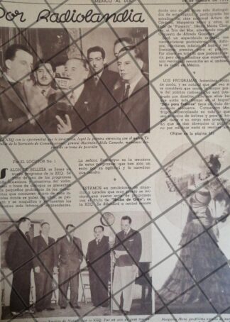 AFICHE RETRO RADIO DIFUSORA XEQ. INAUGURA NOTICIERO 1941