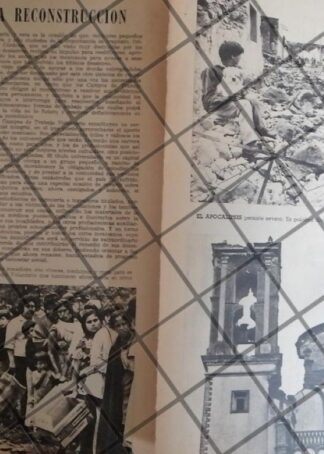AFICHE ANTIGUO TERREMOTO EN CIUDAD SERDAN. PUEBLA, 1973
