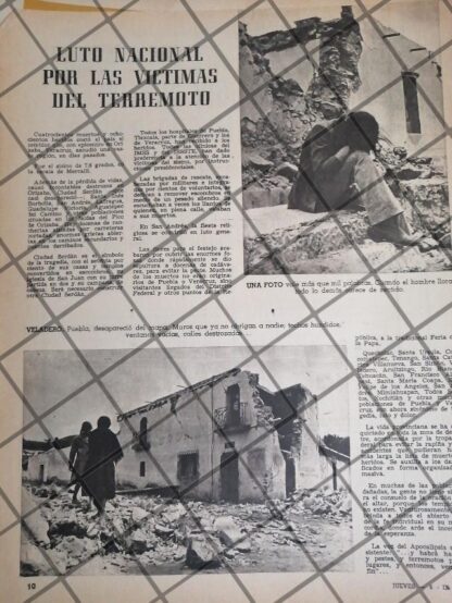 AFICHE ANTIGUO TERREMOTO EN CIUDAD SERDAN. PUEBLA, 1973 - Image 2