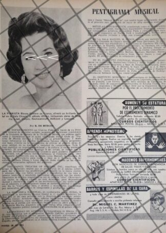 AFICHE ANTIGUO PIANISTA. BLANCA GALEANO DE FRANCO 1974 Y MAS
