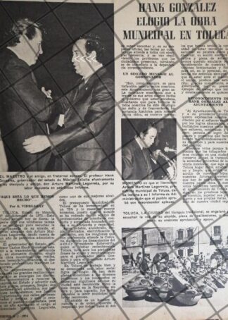 AFICHE ANTIGUO CARLOS HANK GZZ Y GOBERNADOR DE TOLUCA 1974