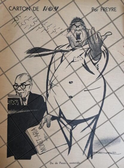 CARICATURA RETRO ANTONIO CARRILLO FLORES /FREYRE 1955