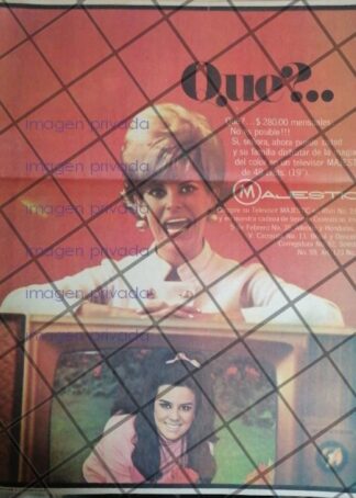 CARTEL PUBLICITARIO TALINA FERNANDEZ Y TELEVISORES MAJESTIC