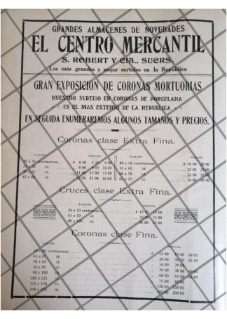 CARTEL PUBLICITARIO RETRO TIENDA CENTRO MERCANTIL 1911 -44