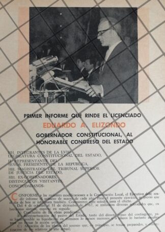 AFICHES RETRO 1ER INFORME. EDUARDO ELIZONDO LOZANO 1969