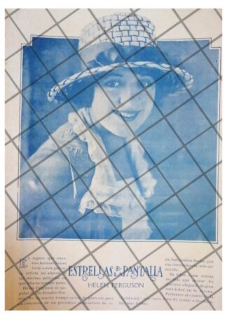 FOTO GRABADO ANTIGUO. ACTRIZ. HELEN FERGUSON 1920 CINE MUDO