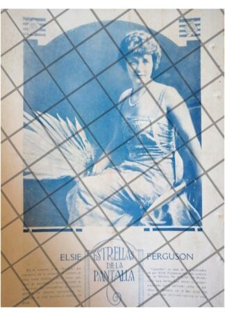 FOTO GRABADO ANTIGUO. ACTRIZ. ELSIE FERGUSON 1920 CINE MUDO