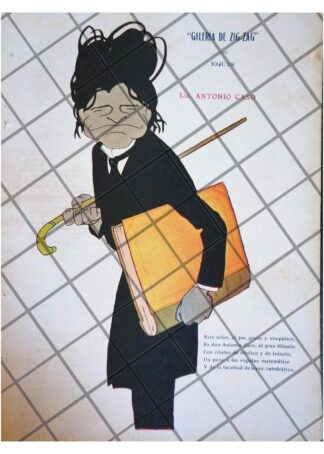 CARICATURA ANTIGUA. ANTONIO CASO 1920 POR: ANDRES AUDIFFRED