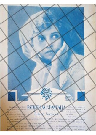 FOTO GRABADO ANTIGUO. ACTRIZ. EILLEEN SEDWICK 1920 CINE MUDO
