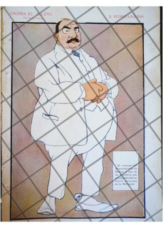 CARICATURA ANTIGUA. PEDRO LAGUNA 1920 POR: GARCIA CABRAL