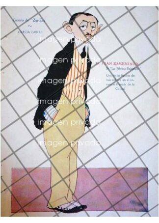 CARICATURA ANTIGUA JUAN ESMENJAUD 1920 GARCIA CABRAL