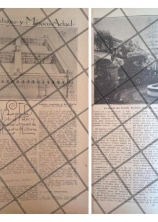 AFICHE ANTIGUO PALACIO NACIONAL ANTES Y EN 1920