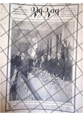 AFICHE ANTIGUO BANQUETE EN EL CIRCULO FRANCES 1920