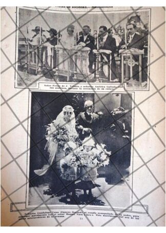 AFICHE ANTIGUO BODA. GUADALUPE LUNA ELGUERO Y MAS 1920