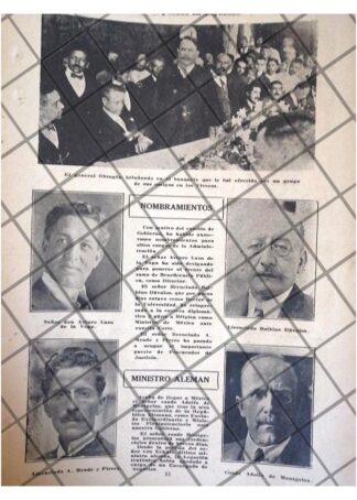 AFICHE ANTIGUO BANQUETE A ALVARO OBREGON 1920