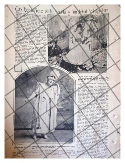 AFICHE ANTIGUO FUNCION A BENEFICIO DE MARIA CONESA 1920