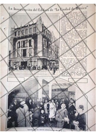AFICHE ANTIGUO INAUGURAN TIENDA "LA CIUDAD DE MEXICO" 1920