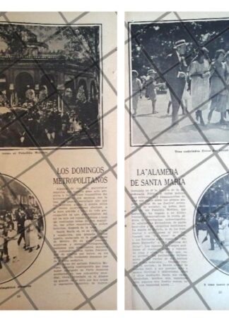 AFICHE ANTIGUO ALAMEDA SANTA MARIA Y KIOSKO MORISCO 1920