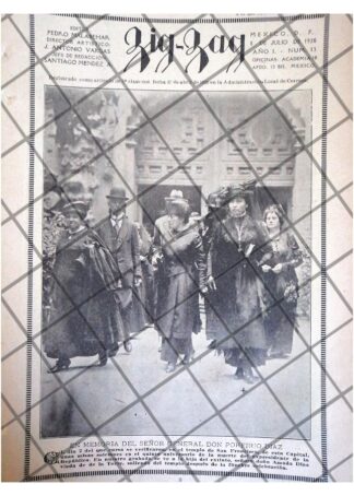AFICHE ANTIGUO MISA A PORFIRIO DIAZ 1920 AMADA DIAZ