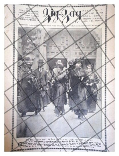 AFICHE ANTIGUO MISA A PORFIRIO DIAZ 1920 AMADA DIAZ