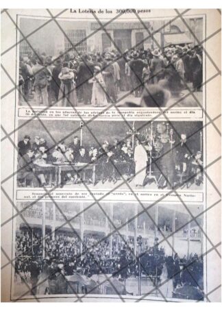 AFICHE ANTIGUO LOTERIA DE 300,000 DEL FRONTON 1920