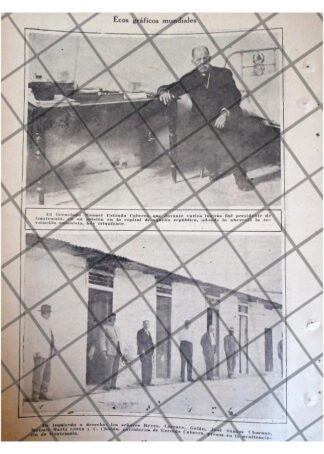 AFICHE ANTIGUO MANUEL ESTRADA CABRERA EN PRISION 1920