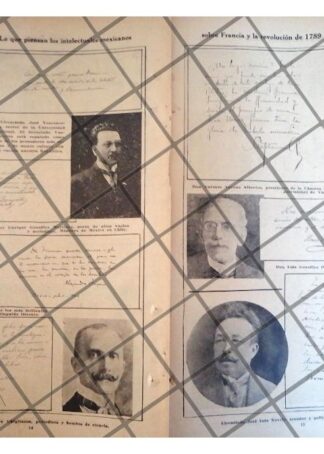 AFICHE ANTIGUO INTELECTUALES MEXICANOS 1920