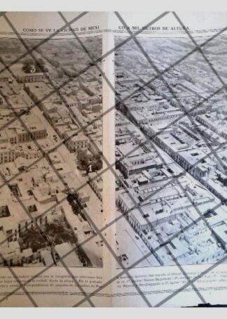 GRABADO ANTIGUO EL D.F. DESDE AVION, EDUARDO MELHADO 1920