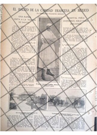AFICHE ANTIGUO. ANTONIN CORNILLON, HOSPITAL FRANCES D.F 1920