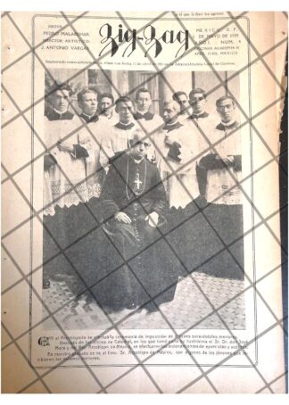 AFICHE ANTIGUO. JOSE MORA DEL RIO ORDENANA SACERDOTES 1920