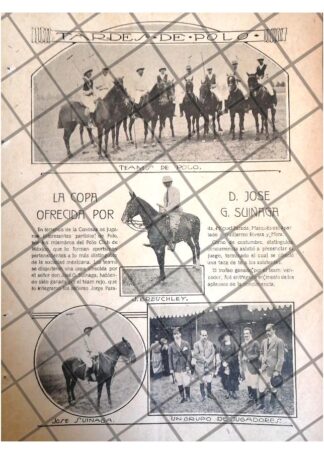 AFICHE ANTIGUO. COPA DE POLO EN LA CONDESA 1920