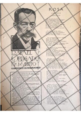 AFICHE ANTIGUO. MUERE RAFAEL OBLIGADO 1920