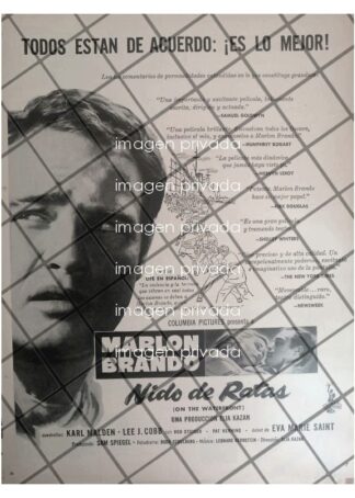 AFICHE RETRO PELICULA. NIDO DE RATAS 1954 MARLON BRANDO