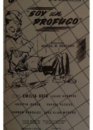 AFICHE ANTIGUO PELICULA. SOY UN PROFUGO 1947 CANTINFLAS