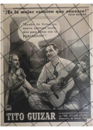 CARTEL ANTIGUO PELICULA. ST. LUIS BLUES 1939 , TITO GUIZAR