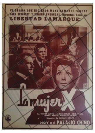 CARTEL ANTIGUO PELICULA. LA MUJER X. 1955 LIBERTAD LAMARQUE