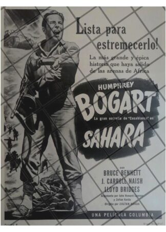 CARTEL ANTIGUO PELICULA. SAHARA 1944 HUMPHREY BOGART