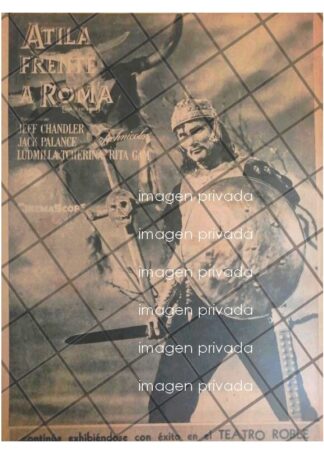 CARTEL ANTIGUO PELICULA. ATILA FRENTE A ROMA 1954