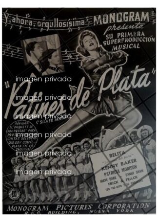 AFICHE RETRO PELICULA. PATINES DE PLATA. 1943 KENY BAKER