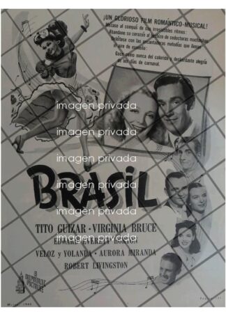 AFICHE RETRO PELICULA. BRASIL. 1945 TITO GUIZAR