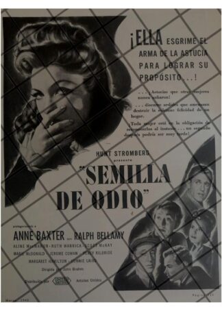 AFICHE RETRO PELICULA. SEMILLA DE ODIO. 1945