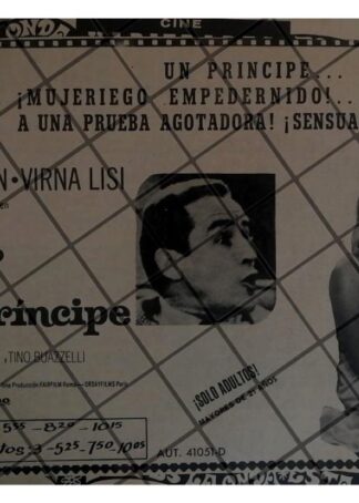 PUBLICIDAD RETRO PELICULA. UNA VIRGEN PARA EL PRINCIPE 1969