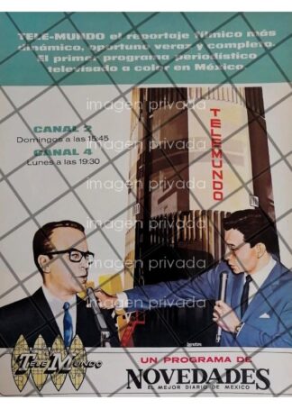 AFICHE RETRO TELEVISA PROGRAMA TELEMUNDO ZABLUDOVSKI 69