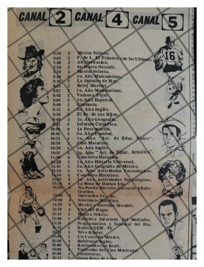PUBLICIDAD RETRO TELESISTEMA MEXICANO 1969 MENU - Image 3